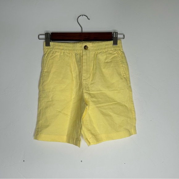 NWT Janie and Jack Pale Yellow Bermuda Shorts Size 8 Linen Cotton Blend - Picture 1 of 11